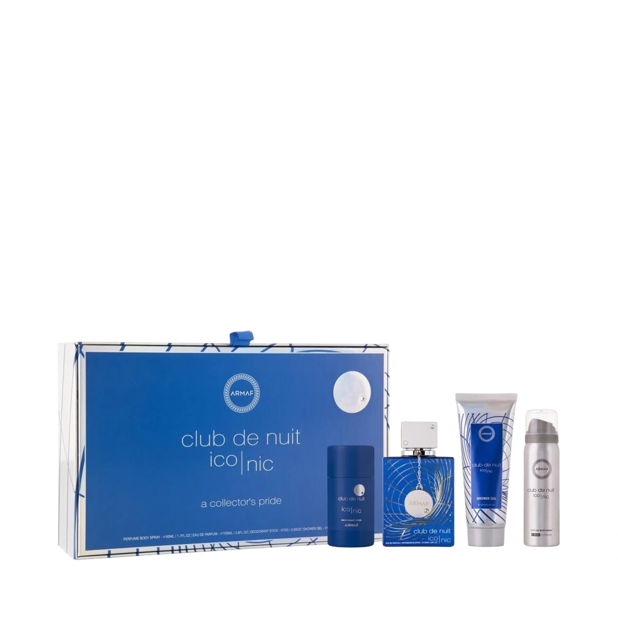 armaf-club-de-nuit-iconic-giftset-2 ARMAF Club de Nuit Iconic Giftset EDP 100 ml + SG 100 ml + DST 75 ml + BS 50 ml - Image 1